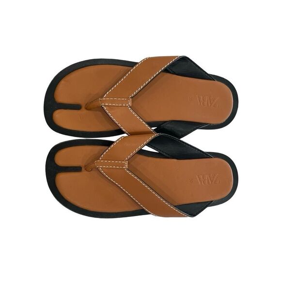 Zara Thong Sandals, Brown, Size 8 - Picture 9 of 11